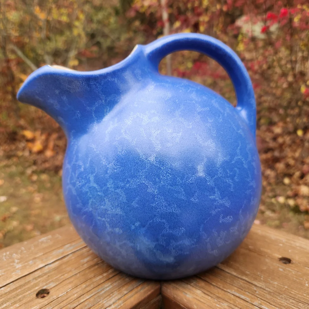 Vintage Rumrill Pottery By Red Wing Dutch Blue Ball Pitcher 1932-1937